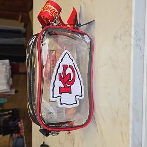 Clear Crossbody Bag with Red Straps